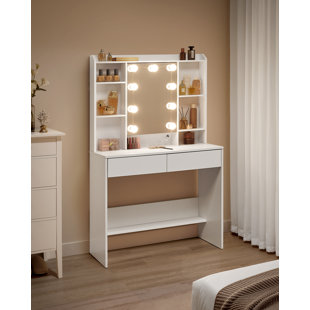 VASAGLE Dressing Table with Mirror