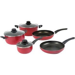 RAVELLI ITALIA Linea 8 - Piece Non-Stick Aluminum Cookware Set