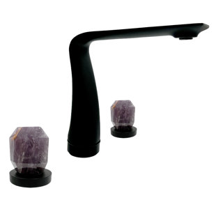 BERGAMO ART Rock Crystal Handles Widespread Rock Crystal Bathroom Faucet