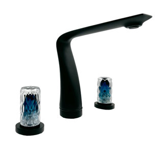 BERGAMO ART Susanna Widespread Faucet 2-handle Brass Bathroom Faucet with Blue Glass Handles