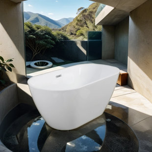 OLDE HOMEY STYLES 59.11'' x 28.82'' Freestanding Soaking Acrylic Bathtub