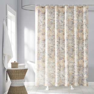 NO. 918 MILLENNIAL Sisal 13-Piece Abstract Print Shower Curtain Set with Hooks Included