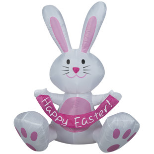 THE HOLIDAY AISLE® Air Blown Easter Bunny Inflatable and Lighted Display