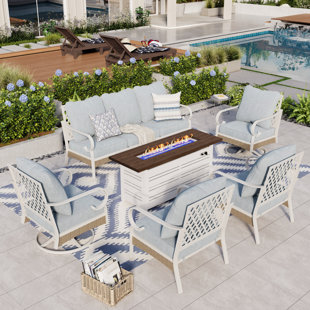 ALPHAMARTS 7 - Person Outdoor Seating Group with Cushions