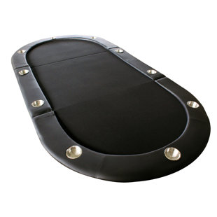 INO Design 84'' 10 - Player Black Foldable Poker Table