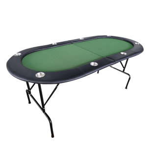 INO Design 73'' 8 - Player Green Foldable Poker Table for Casino Game