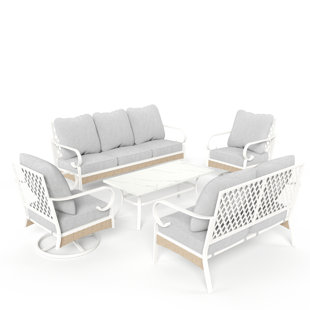 ALPHAMARTS 7 - Person Outdoor Seating Group with Cushions