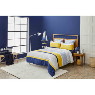 NAUTICA HOME Nautica Bold 100% Turkish Cotton Duvet Cover Set, Yellow Multi