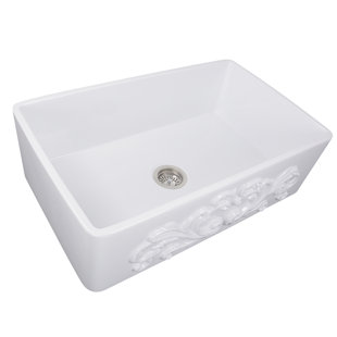 NANTUCKET SINKS Vineyard 33'' L Farmhouse / Apron Single Bowl Fireclay Kitchen Sink