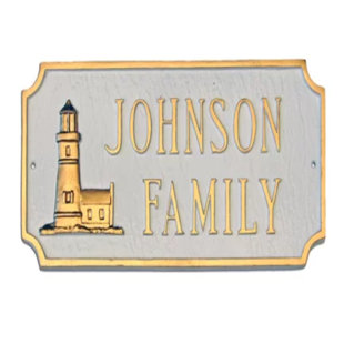 MONTAGUE METAL PRODUCTS INC. Princeton Lighthouse Address Sign Plaque