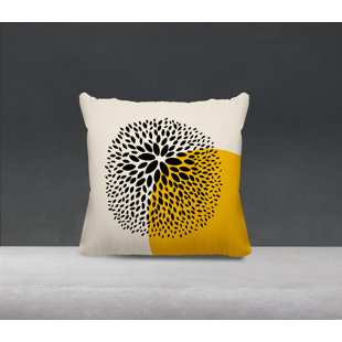 ULLI HOME Bavaria Floral Spun Polyester Indoor/Outdoor Reversible Throw Pillow