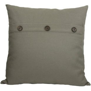 XIA HOME FASHIONS Solid Button Buttons Linen Throw Pillow