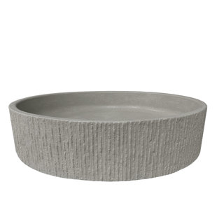 TRUEFORM CONCRETE Groov 16 Inch Round Vessel Sink - Center Drain - Designed by CLODAGH