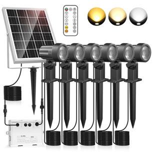 HOME LIGHTING GALLERY INC. Black Low Voltage Solar Powered Integrated LED Spot Light (Set of 6)