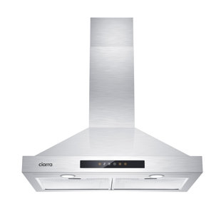 Jeremy Cass LLC Ductless (Non-Vented) Wall Mount Range Hood with Light Included Silver