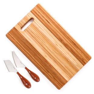 BergHOFF Rayon from Bamboo 3Pc Two-Tone Board with Handle Set with Aaron Probyn Cheese Knife Set