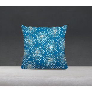 ULLI HOME Bavaria Floral Spun Polyester Indoor/Outdoor Reversible Throw Pillow