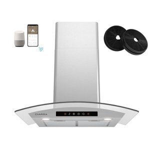 Jeremy Cass LLC 30" Stainless Steel Ducted (Vented) Wall Wi-Fi Enabled Range Hood with Mesh Filter