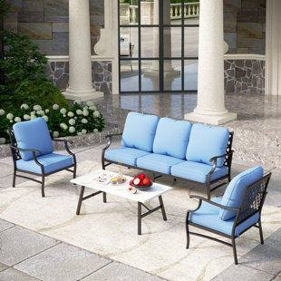 ALPHAMARTS 4 Piece Sofa Seating Group with Cushions