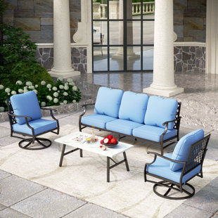 ALPHAMARTS 4 Piece Sofa Seating Group with Cushions