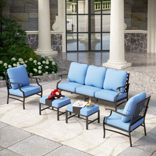 DARBY HOME CO Aivah 5 Piece Sofa Seating Group with Cushions