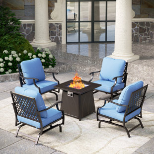 ALPHAMARTS 5 Piece Multiple Chairs Seating Group with Cushions