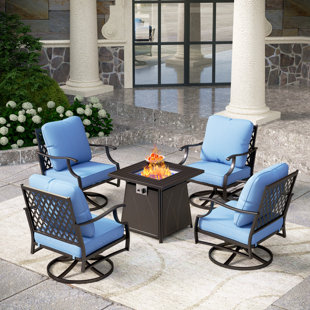 ALPHAMARTS 5 Piece Multiple Chairs Seating Group with Cushions