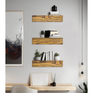 RAYNE MIRRORS Emerald Lee 3 Piece Oak Floating Shelf (Set of 3)
