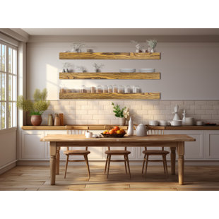 RAYNE MIRRORS Emerald Lee 3 Piece Oak Floating Shelf (Set of 3)