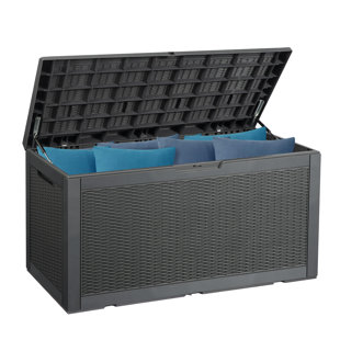 KUTIME 100 Gallon Water Resistant Resin Lockable Deck Box