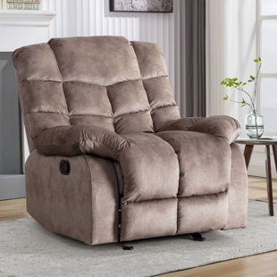 RED BARREL STUDIO® 37'' Wide Modern and Overstuffed Soft Manual Rocker and Glider Recliner