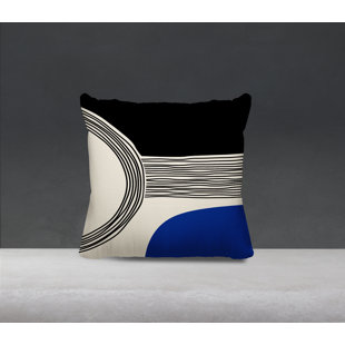 ULLI HOME Cassie Abstract Spun Polyester Indoor/Outdoor Reversible Throw Pillow