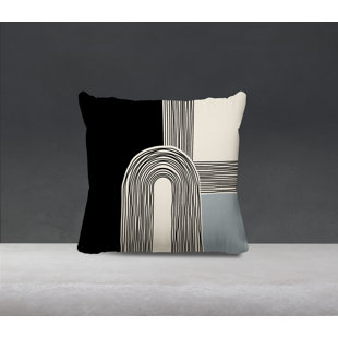 ULLI HOME Cassie Abstract Spun Polyester Indoor/Outdoor Reversible Throw Pillow