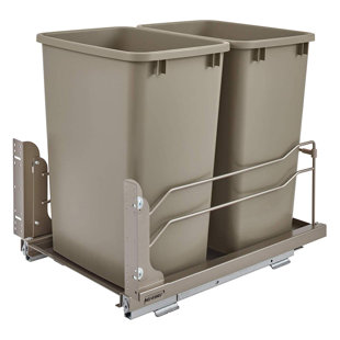 Rev-A-Shelf Double Pull Out Trash Can 35 Qt with Soft-Close