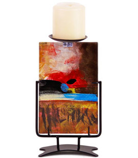 JASMINE ART GLASS 6'' H Glass Tabletop Candlestick