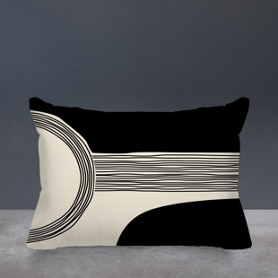 ULLI HOME Cassie Abstract Spun Polyester Indoor/Outdoor Reversible Throw Pillow