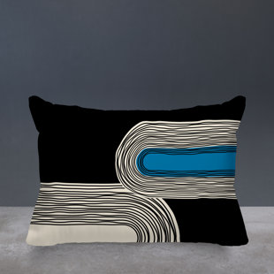 ULLI HOME Cassie Abstract Spun Polyester Indoor/Outdoor Reversible Throw Pillow