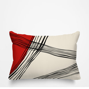 ULLI HOME Cassie Abstract Spun Polyester Indoor/Outdoor Reversible Throw Pillow
