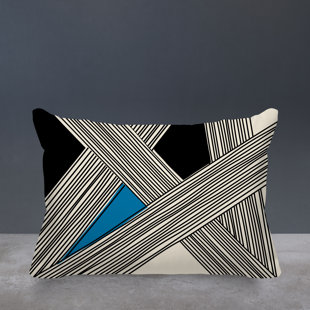 ULLI HOME Cassie Abstract Spun Polyester Indoor/Outdoor Reversible Throw Pillow