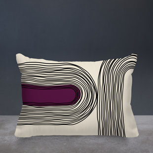 ULLI HOME Cassie Abstract Spun Polyester Indoor/Outdoor Reversible Throw Pillow
