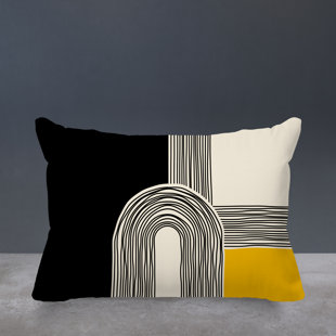 ULLI HOME Cassie Abstract Spun Polyester Indoor/Outdoor Reversible Throw Pillow