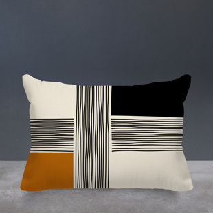 ULLI HOME Cassie Abstract Spun Polyester Indoor/Outdoor Reversible Throw Pillow