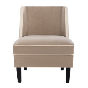 WENDEWAY Velvet Upholstered Accent Chair With Piping,wingback chair
