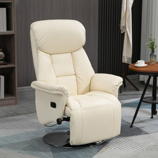 WENDEWAY Recliner Chair, Living Room Chair, Swivel Chair with Footrest, Padded Arms