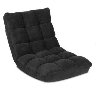 Ebern Designs Reclining Ergonomic Floor Game Chair in Black
