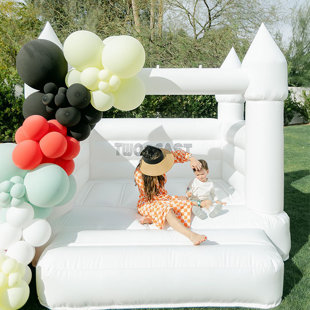 CONNSANN 10' x 10' White Bounce House with Air Blower