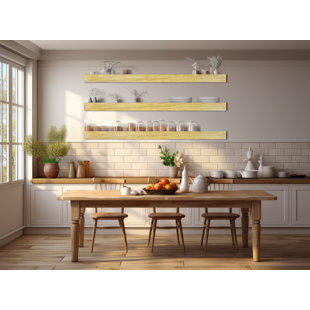 RAYNE MIRRORS Emerald Lee 3 Piece Oak Floating Shelf (Set of 3)