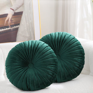 KINDRED HOME Embourg 18-Inch Round Velvet Throw Pillow (Set of 2)