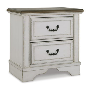 ONE ALLIUM WAY® Anchise 2 - Drawer Nightstand in Light Gray/Brown
