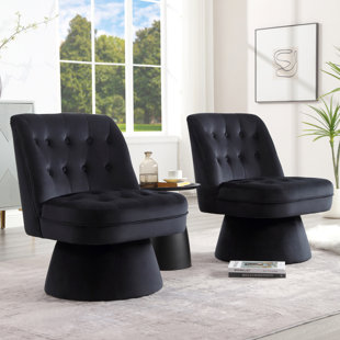 FAHOMISS Velvet Swivel Barrel Chair